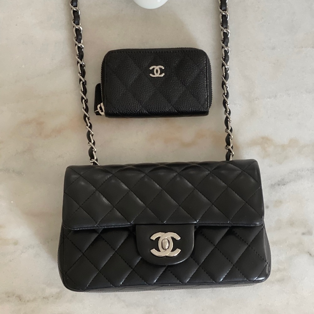 SOLD-Chanel Mini Rectangular Classic Flap Black - Picture 3 of 9